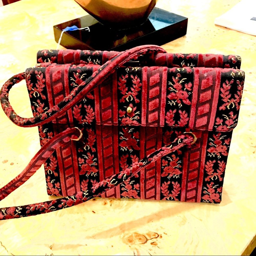LEWIS Stripe Brocade 1950s Handbag